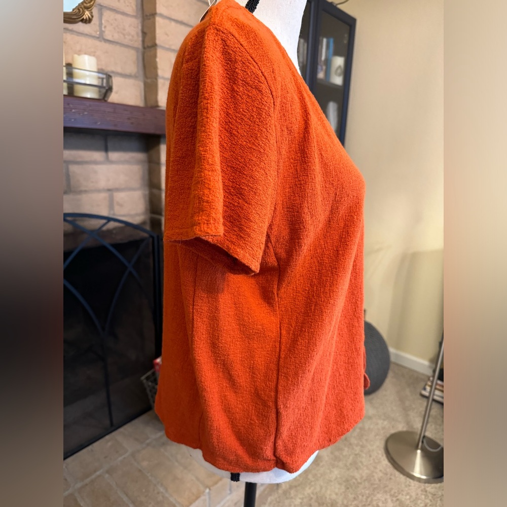 SOLD 🎉HP🎉 🧡 NWT Madewell Texture & Thread Burnt Orange Wrap Tie Top - XL - Picture 5 of 14